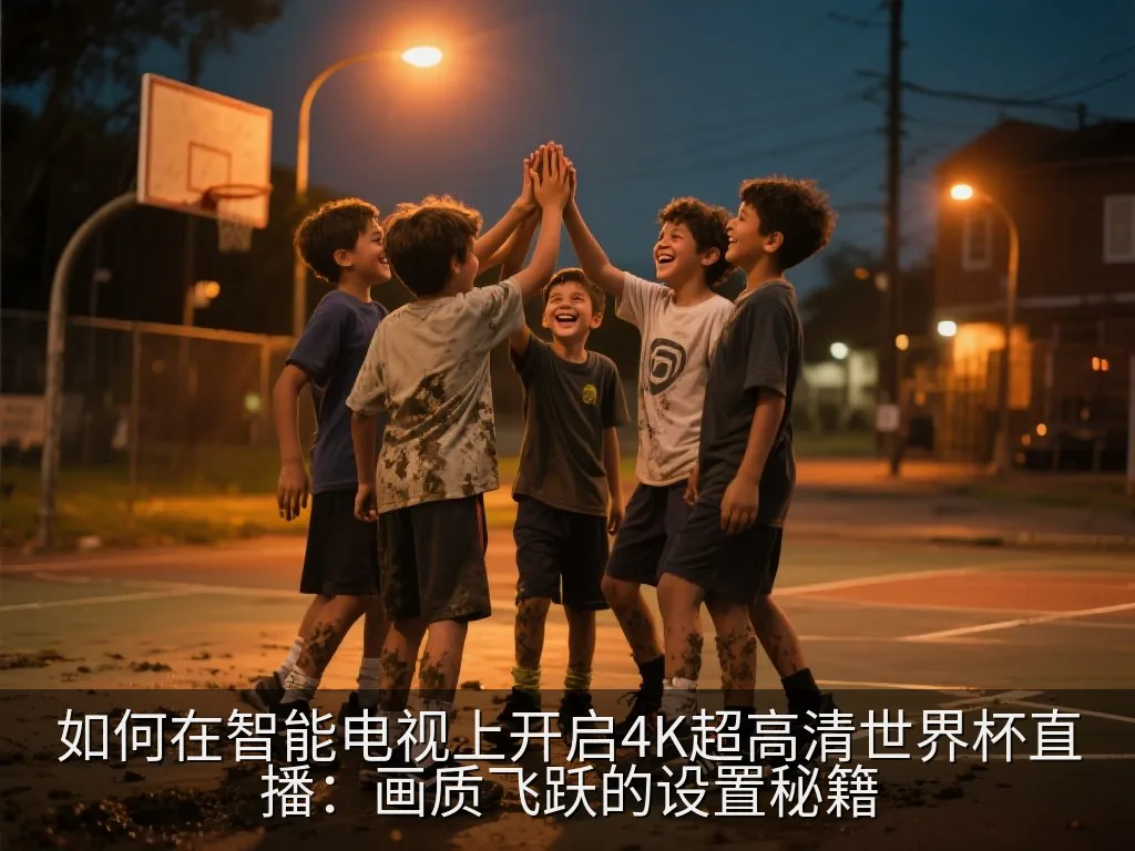家庭影院里大屏幕电视播放超高清足球赛事的温馨场景